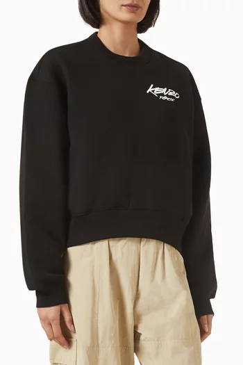 سويت شيرت كوكون فضفاض قطن كينزو × فوتورا 2000