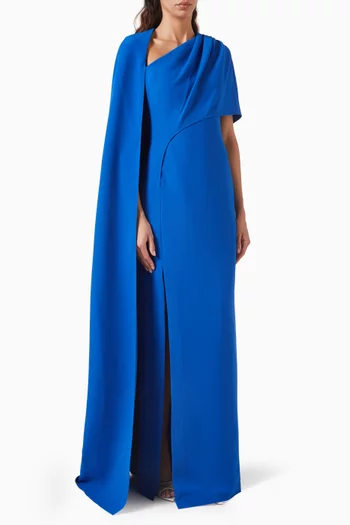 Contessa Cape Dress in Crepe