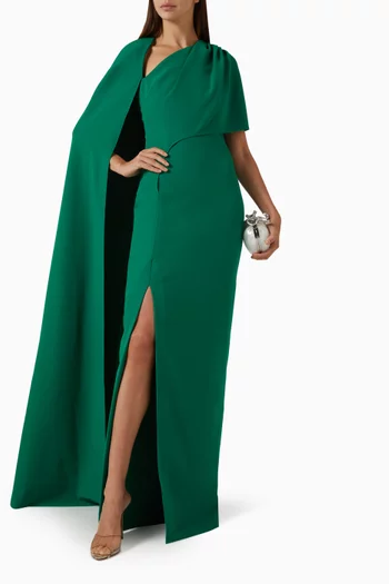 Contessa Cape Dress in Crepe