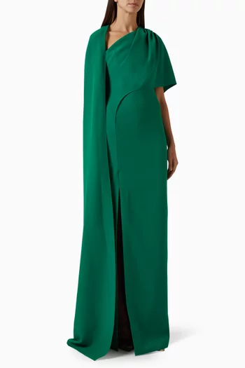 Contessa Cape Dress in Crepe