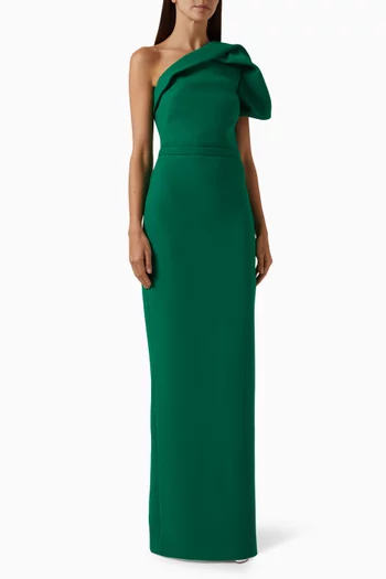 Millie One-shoulder Dress in Crepe