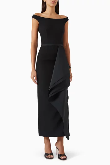 Bree Midi Dress in Crepe
