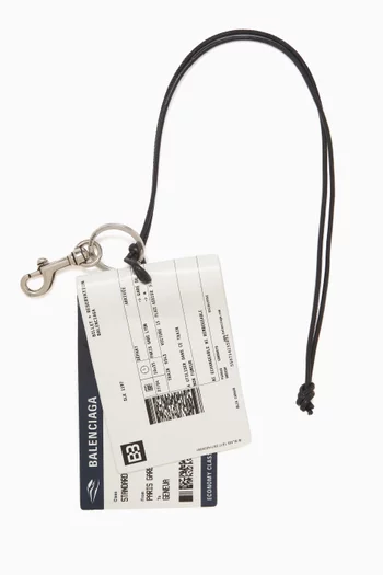 Train Ticket Charm Keychain