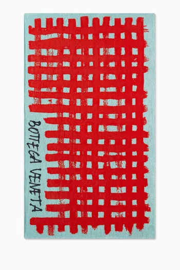 Patterned Beach Towel in Cotton-jacquard