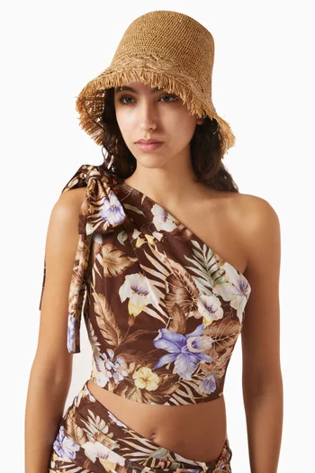 Macramé Bucket Hat in Raffia