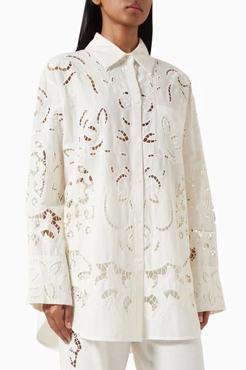 Finely Oversized Shirt in Cotton Blend