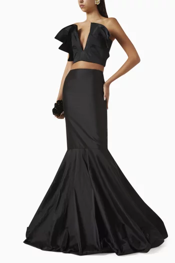 Gardenia Bustier Top in Silk Taffeta
