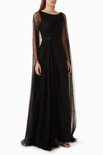 Eleganza Dress in Crepe-satin & Lace