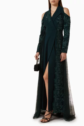 Pochette Dress in Crepe & Lace