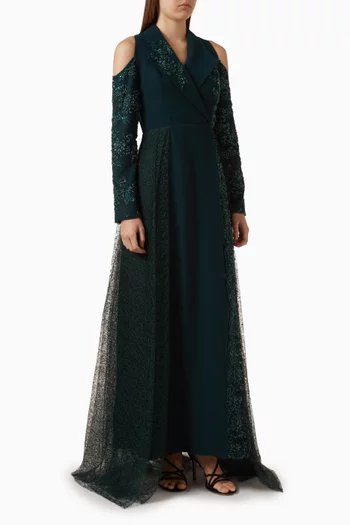 Pochette Dress in Crepe & Lace