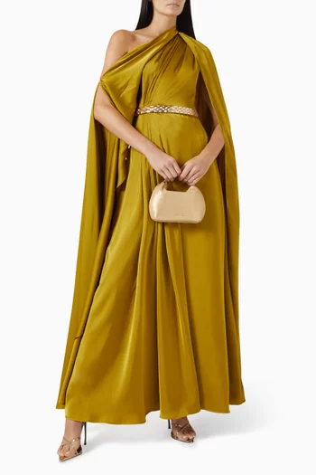 فستان أمبر بكتف مكشوف ستان