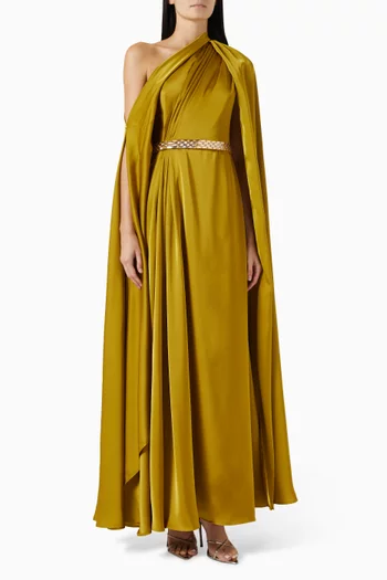 فستان أمبر بكتف مكشوف ستان