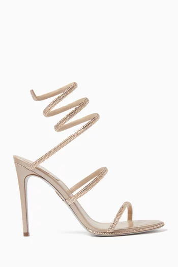 Cleo 105 Crystal-embellished Sandals in Satin