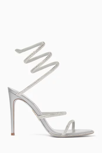 Cleo 105 Crystal-embellished Sandals in Satin