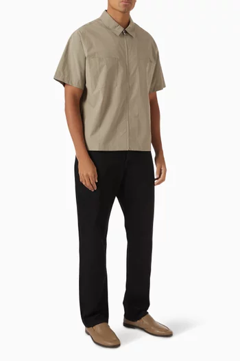Light Zip Shirt in Cotton Poplin