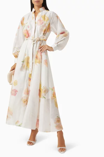 Floral Shirt Midi Dress
