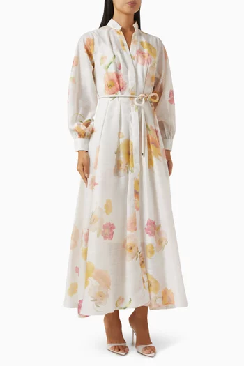 Floral Shirt Midi Dress