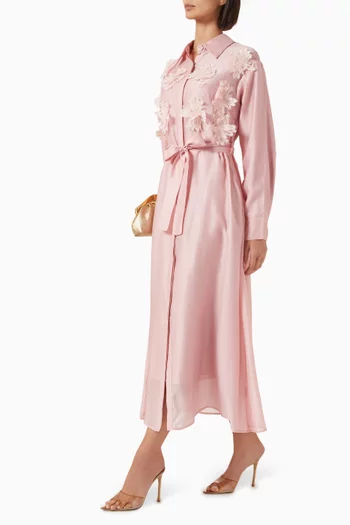 Floral Belted Midi Dress