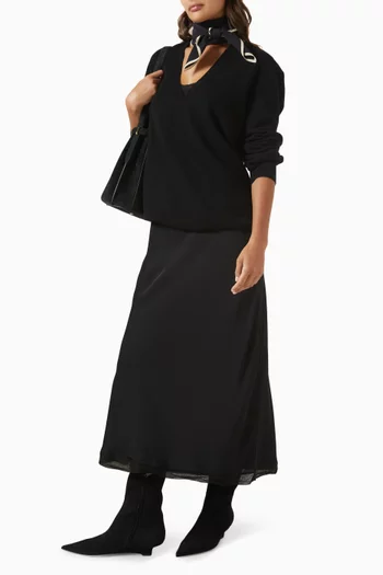 V-neck Knit Sweater in Cashmere