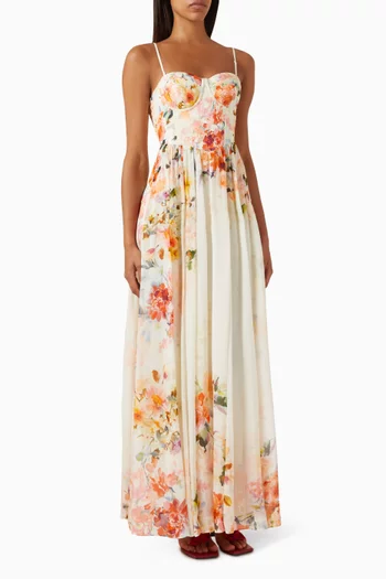 Saba Corseted Maxi Dress in Chiffon