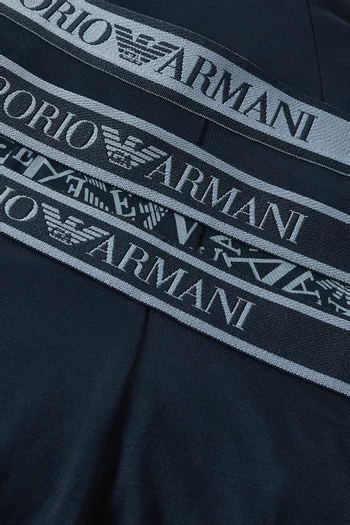 Logo Boxer Briefs in Cotton Blend, Set of 3
