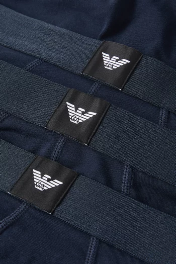 Logo Label Briefs in Stretch Cotton, Set of 3