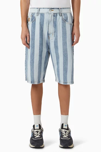 Astro Striped Shorts in Denim