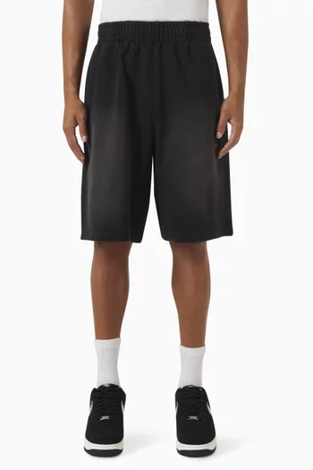 Oversized Arch Logo Shorts in Cotton