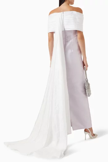 Off-shoulder Crystal-embellished Gown