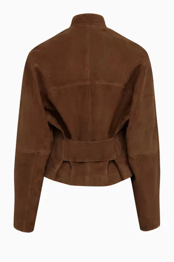 Round Jacket in Goat Suede