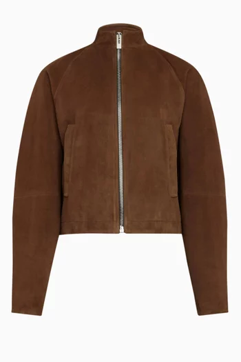 Round Jacket in Goat Suede