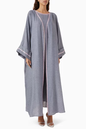 Embroidered Three-piece Abaya Set