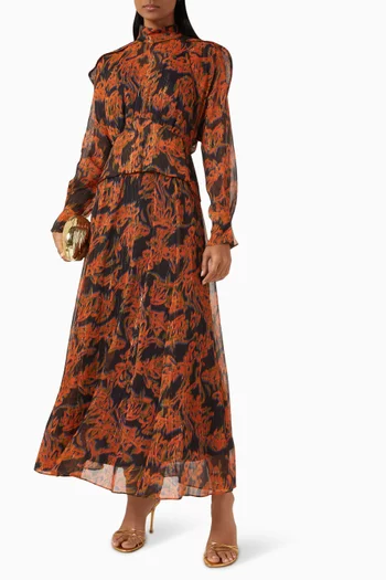 Printed Peplum Dress