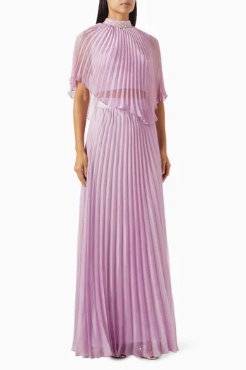 طقم بلوزة بكاب وتنورة دريزل ستان وشيفون