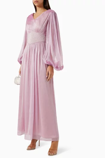 فستان زيفر جيرسيه وشيفون