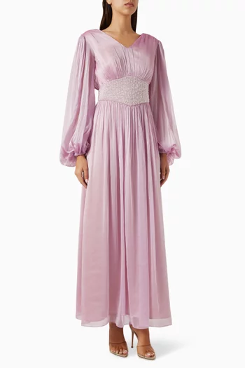 فستان زيفر جيرسيه وشيفون