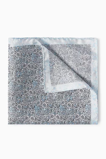 Floral-print Pocket Square in Silk