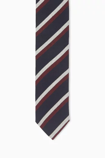 Striped Tie in Woven-silk