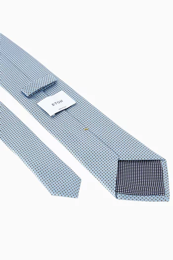 ربطة عنق بنقشة هندسية نسيج حرير