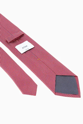 ربطة عنق بنقشة هندسية نسيج حرير