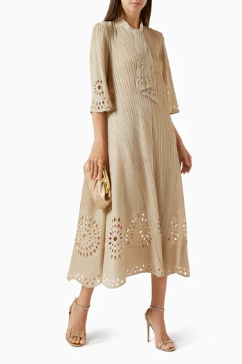 Leontine Cutwork Midi Dress