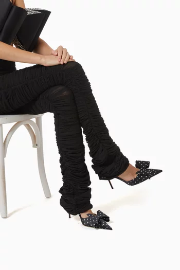 Le Cadeau 85 Polka-dot Slingback Pumps in Satin