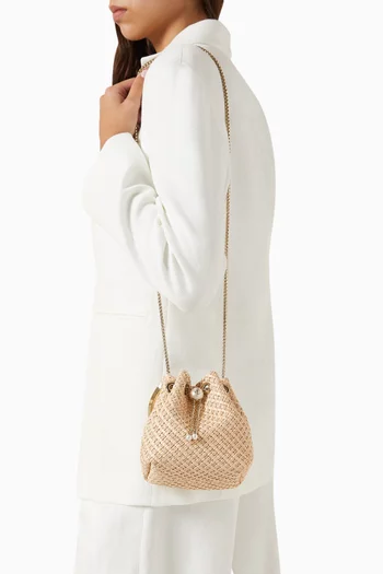 Bon Bon Bucket Bag in Raffia