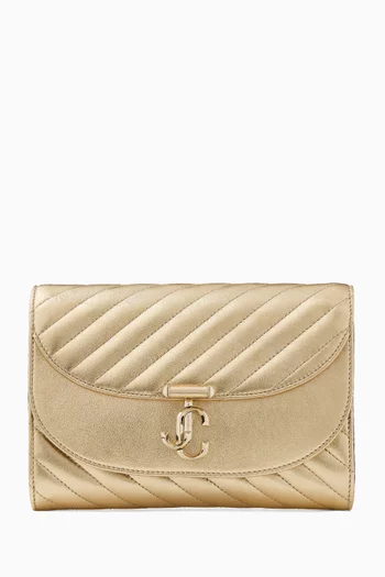 Avenue Curve Clutch in Leather