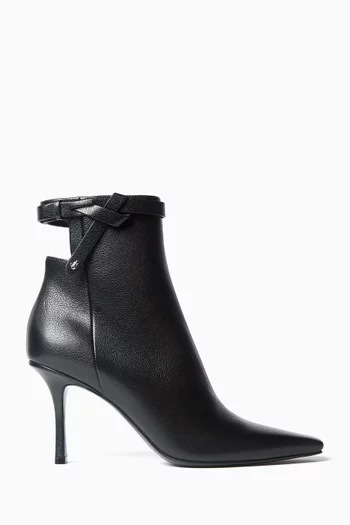 حذاء بوت كامي بكعب 85 مم جلد