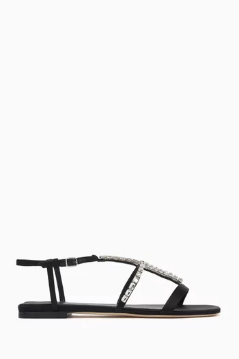 Gwyn Crystal-embellished Sandals in Satin