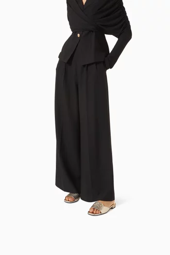 حذاء مفتوح دينا بكعب مسطح جلد