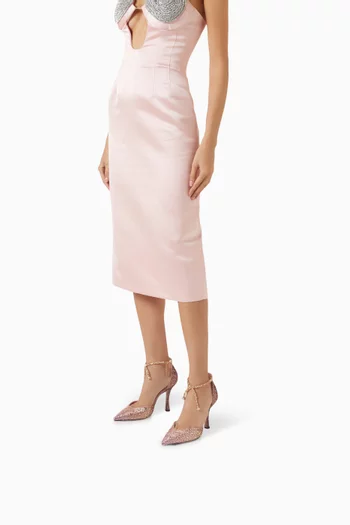 Stevie 100 Crystal-embellished Pumps in Satin