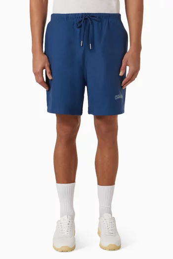 Chain Stitch Logo Shorts in Cotton-terry