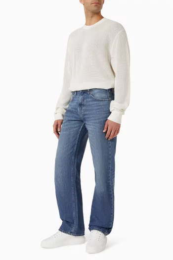 Logo Patch Sweater in Cotton Mesh